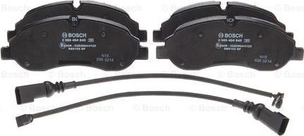 BOSCH 0 986 494 845 - Brake Pad Set, disc brake autospares.lv