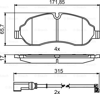 BOSCH 0 986 494 845 - Brake Pad Set, disc brake autospares.lv