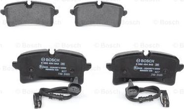 BOSCH 0 986 494 842 - Brake Pad Set, disc brake autospares.lv