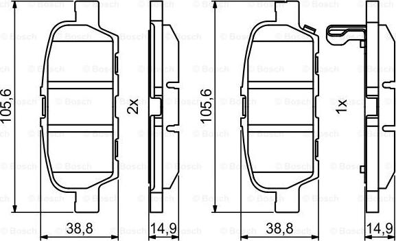 BOSCH 0 986 494 857 - Brake Pad Set, disc brake autospares.lv