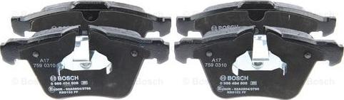 BOSCH 0 986 494 808 - Brake Pad Set, disc brake autospares.lv