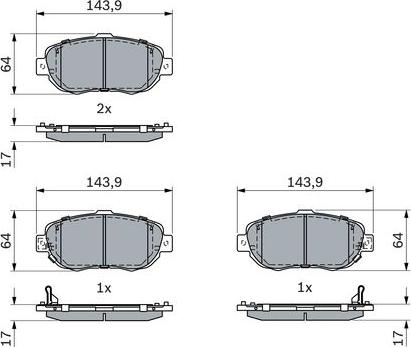 BOSCH 0 986 494 882 - Brake Pad Set, disc brake autospares.lv