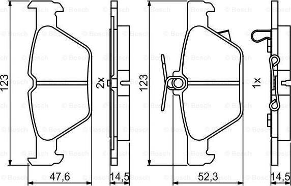 BOSCH 0 986 494 836 - Brake Pad Set, disc brake autospares.lv