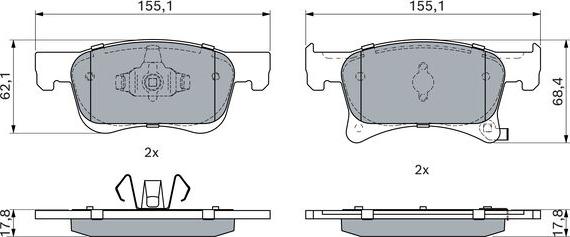 BOSCH 0 986 494 823 - Brake Pad Set, disc brake autospares.lv