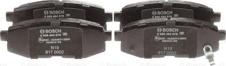 BOSCH 0 986 494 876 - Brake Pad Set, disc brake autospares.lv