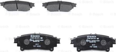 BOSCH 0 986 494 873 - Brake Pad Set, disc brake autospares.lv