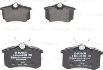 BOSCH 0 986 494 399 - Brake Pad Set, disc brake autospares.lv