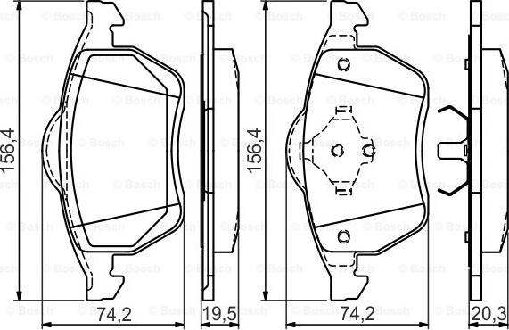 BOSCH 0 986 494 390 - Brake Pad Set, disc brake autospares.lv