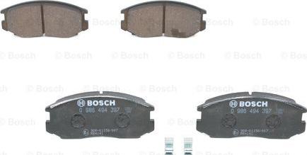 BOSCH 0 986 494 397 - Brake Pad Set, disc brake autospares.lv