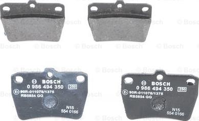 BOSCH 0 986 494 350 - Brake Pad Set, disc brake autospares.lv