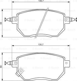 BOSCH 0 986 494 366 - Brake Pad Set, disc brake autospares.lv