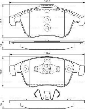 BOSCH 0 986 494 381 - Brake Pad Set, disc brake autospares.lv