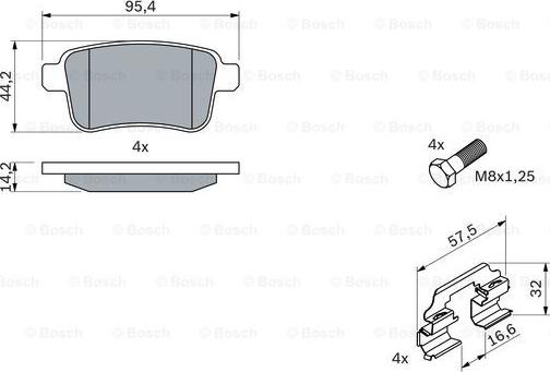 BOSCH 0 986 494 331 - Brake Pad Set, disc brake autospares.lv