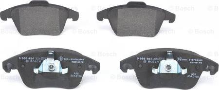 BOSCH 0 986 494 324 - Brake Pad Set, disc brake autospares.lv
