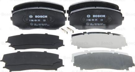 BOSCH 0 986 494 375 - Brake Pad Set, disc brake autospares.lv