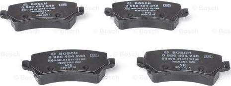 BOSCH 0 986 494 248 - Brake Pad Set, disc brake autospares.lv