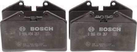 BOSCH 0 986 494 267 - Brake Pad Set, disc brake autospares.lv