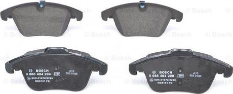 BOSCH 0 986 494 209 - Brake Pad Set, disc brake autospares.lv