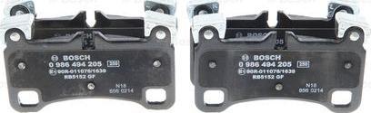 BOSCH 0 986 494 205 - Brake Pad Set, disc brake autospares.lv