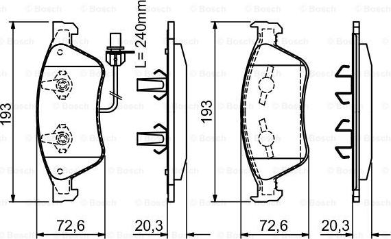 BOSCH 0 986 494 200 - Brake Pad Set, disc brake autospares.lv