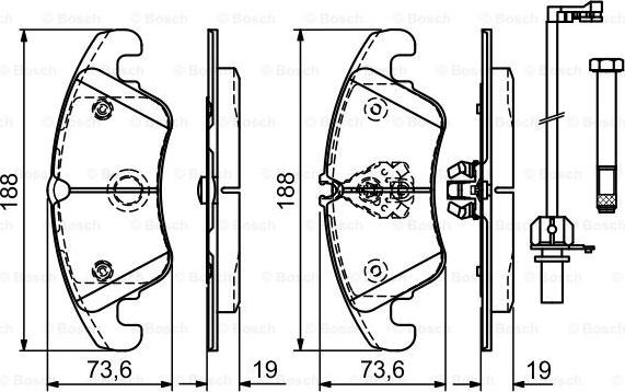 BOSCH 0 986 494 201 - Brake Pad Set, disc brake autospares.lv