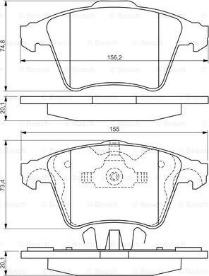 BOSCH 0 986 494 202 - Brake Pad Set, disc brake autospares.lv