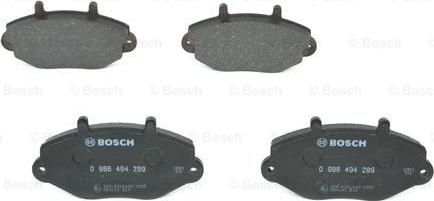 BOSCH 0 986 494 289 - Brake Pad Set, disc brake autospares.lv