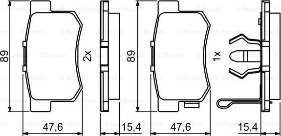 BOSCH 0 986 494 233 - Brake Pad Set, disc brake autospares.lv