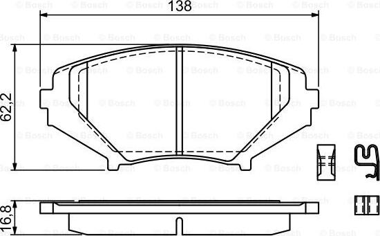 BOSCH 0 986 494 220 - Brake Pad Set, disc brake autospares.lv