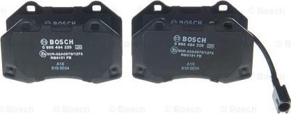 BOSCH 0 986 494 228 - Brake Pad Set, disc brake autospares.lv