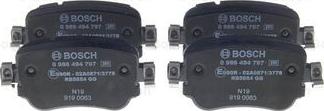 BOSCH 0 986 494 797 - Brake Pad Set, disc brake autospares.lv