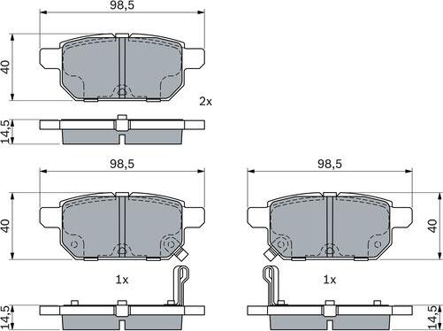 BOSCH 0 986 494 748 - Brake Pad Set, disc brake autospares.lv