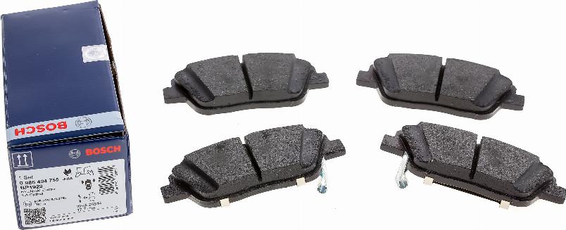 BOSCH 0 986 494 755 - Brake Pad Set, disc brake autospares.lv