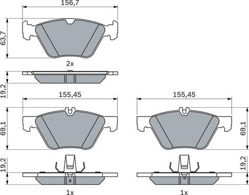 BOSCH 0 986 494 729 - Brake Pad Set, disc brake autospares.lv