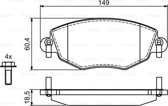 BOSCH 0 986 494 724 - Brake Pad Set, disc brake autospares.lv