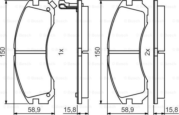 BOSCH 0 986 495 491 - Brake Pad Set, disc brake autospares.lv