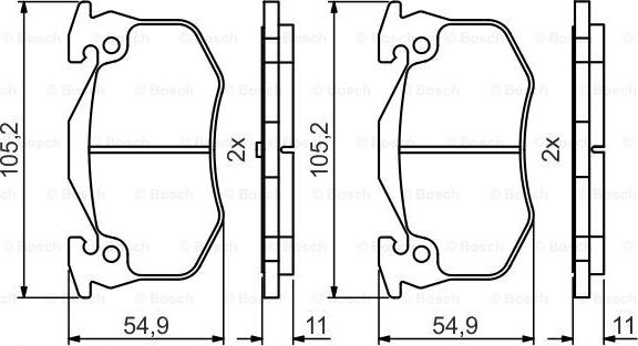 BOSCH 0 986 495 492 - Brake Pad Set, disc brake autospares.lv