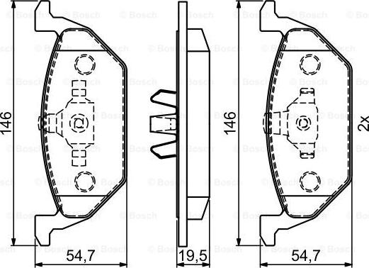 BOSCH 0 986 495 454 - Brake Pad Set, disc brake autospares.lv