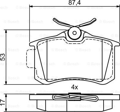 BOSCH 0 986 495 455 - Brake Pad Set, disc brake autospares.lv