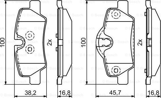 BOSCH 0 986 495 400 - Brake Pad Set, disc brake autospares.lv