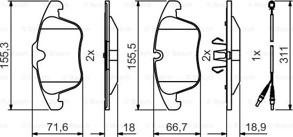 BOSCH 0 986 495 474 - Brake Pad Set, disc brake autospares.lv