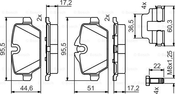 BOSCH 0 986 495 477 - Brake Pad Set, disc brake autospares.lv