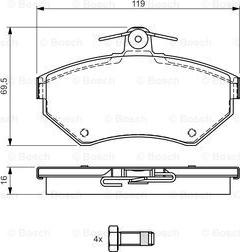 BOSCH 0 986 495 045 - Brake Pad Set, disc brake autospares.lv