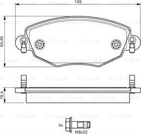 BOSCH 0 986 495 050 - Brake Pad Set, disc brake autospares.lv