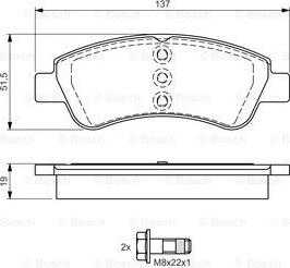 BOSCH 0 986 495 051 - Brake Pad Set, disc brake autospares.lv