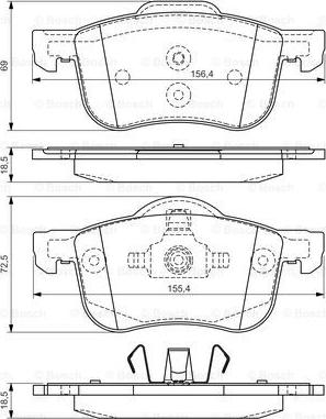 BOSCH 0 986 495 061 - Brake Pad Set, disc brake autospares.lv