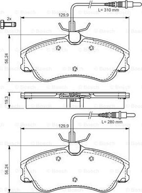 BOSCH 0 986 495 008 - Brake Pad Set, disc brake autospares.lv