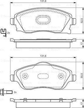 BOSCH 0 986 495 014 - Brake Pad Set, disc brake autospares.lv