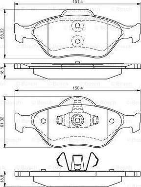 BOSCH 0 986 495 017 - Brake Pad Set, disc brake autospares.lv