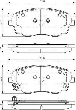 BOSCH 0 986 495 087 - Brake Pad Set, disc brake autospares.lv